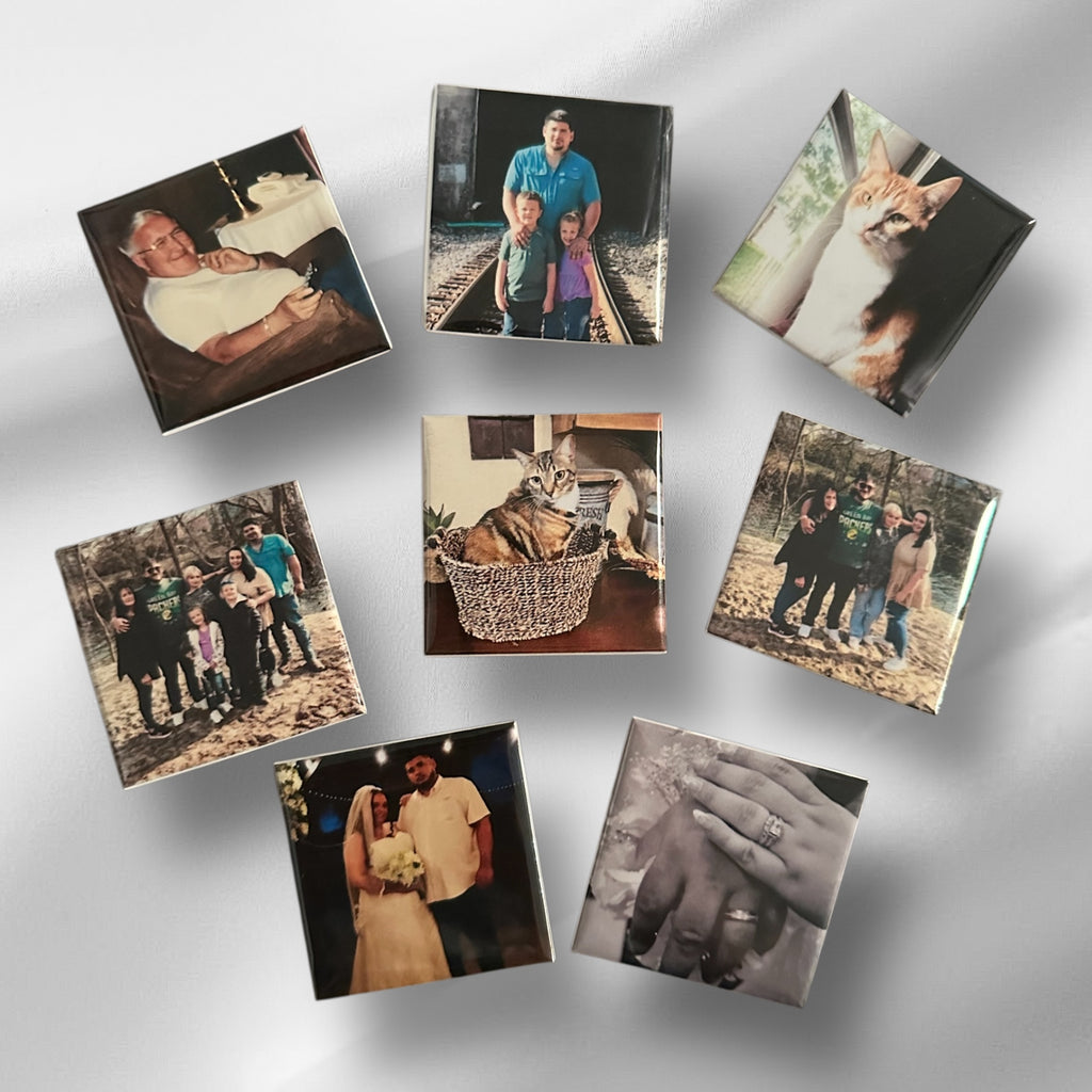 Custom Personalized Fridge Photo Magnets 2x2" with Frame